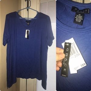 Royal blue short sleeve shirt